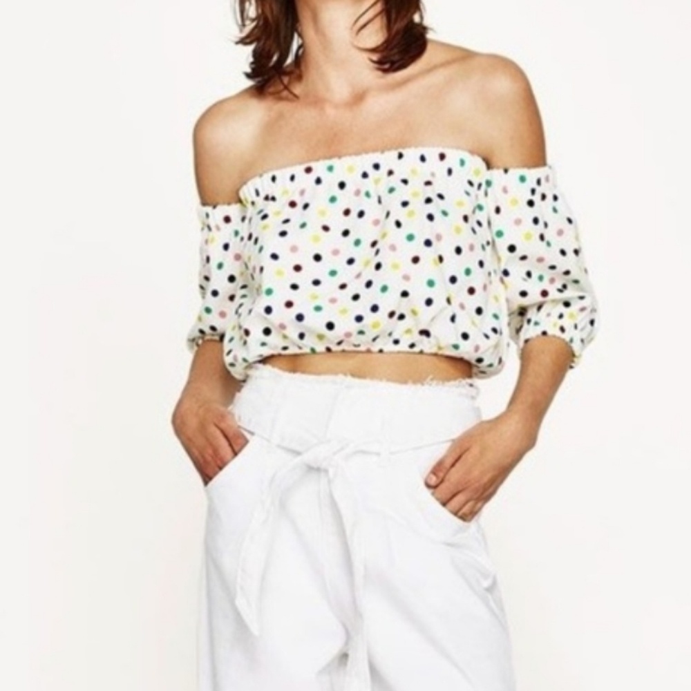 Zara off shoulder crop top